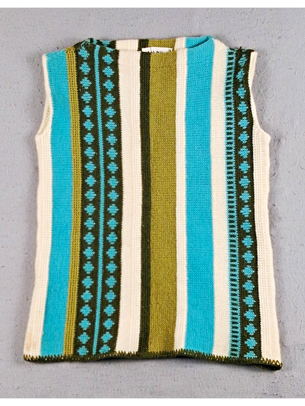 Vintage 60s Jack Winter All Wool Striped Knit Sweater Vest S/M Unisex Mod